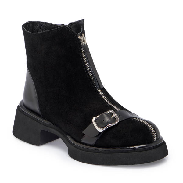 Siyah Süet Deri Kadın Bot - K25K1BT68268-A01 - 1