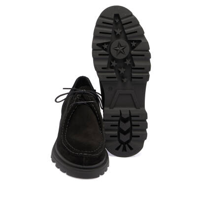  Siyah Süet Deri Kadın Casual Ayakkabı - K24I1AY67369-A01 - 4