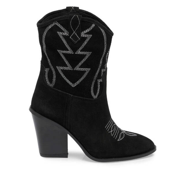 Siyah Hakiki Süet Deri Kadın Casual Bot - K23K1BT66943-A01 - Tergan