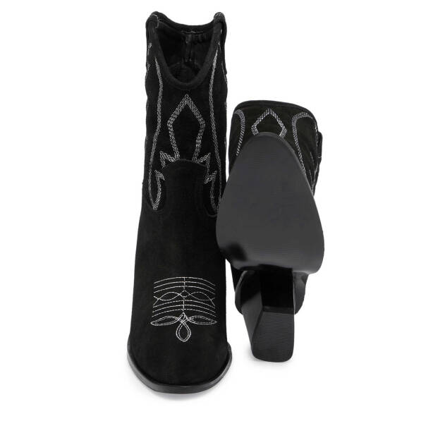 Siyah Süet Deri Kadın Casual Bot - K23K1BT66943-A01 - 4