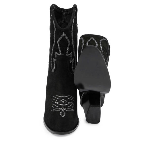 Siyah Süet Deri Kadın Casual Bot - K23K1BT66943-A01 - 4