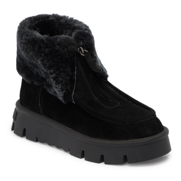 Siyah Süet Deri Kadın Casual Bot - K24K1BT67522-A01 