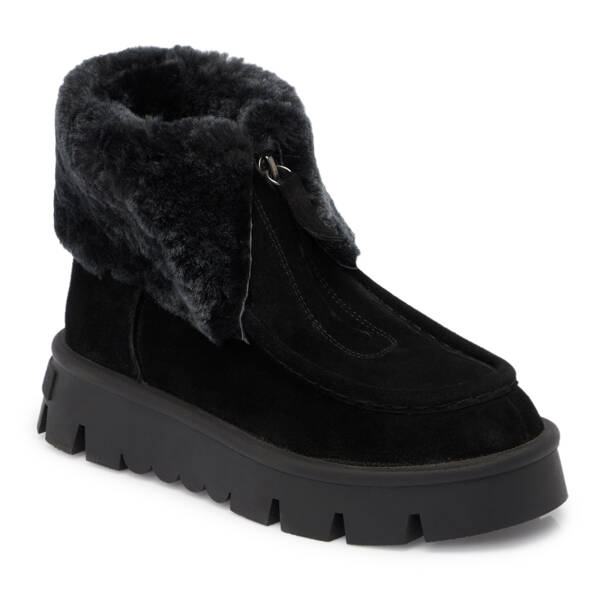 Siyah Süet Deri Kadın Casual Bot - K24K1BT67522-A01 - 1