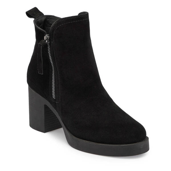 Siyah Süet Deri Kadın Casual Bot - K24K1BT67563-A01 - 1