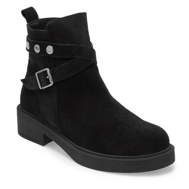 Siyah Hakiki Süet Deri Kadın Casual Bot - K24K1BT67564-A01 - 2