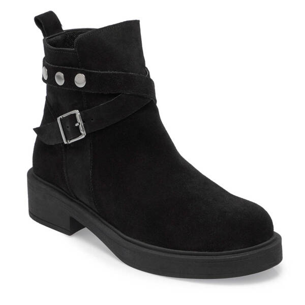 Siyah Hakiki Süet Deri Kadın Casual Bot - K24K1BT67564-A01 - 2