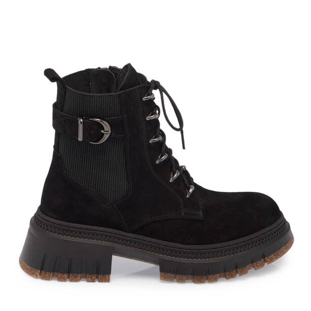 Siyah Süet Deri Kadın Casual Bot - K24K1BT67589-A01 - 3