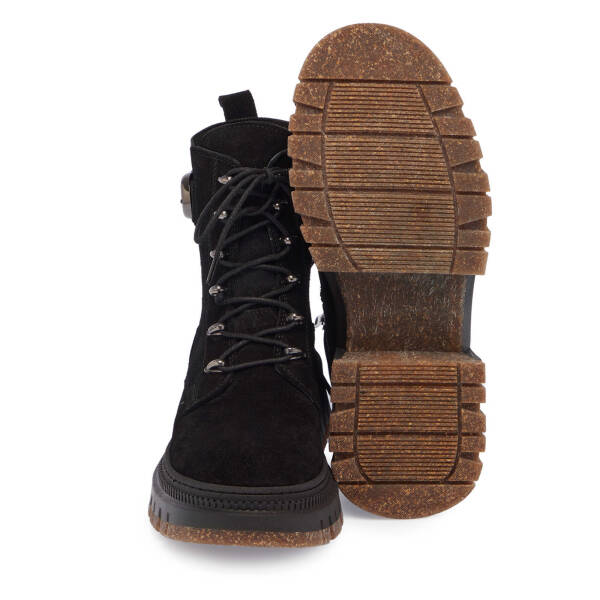 Siyah Süet Deri Kadın Casual Bot - K24K1BT67589-A01 - 4