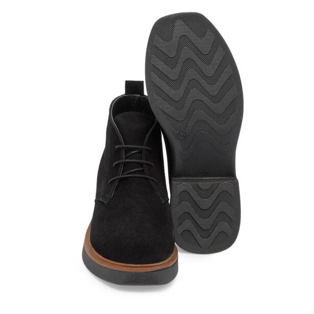 Siyah Süet Deri Kadın Casual Bot - K24K1BT67624-A01 - Tergan