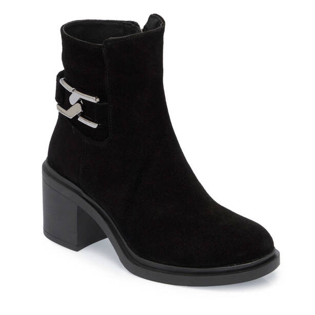 Siyah Süet Deri Kadın Casual Bot - K24K1BT67746-A01 - Tergan