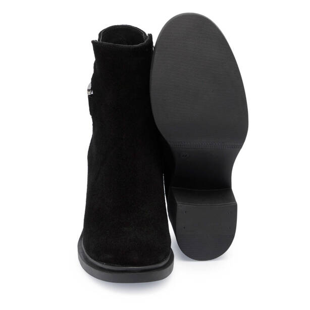Siyah Süet Deri Kadın Casual Bot - K24K1BT67746-A01 - Tergan