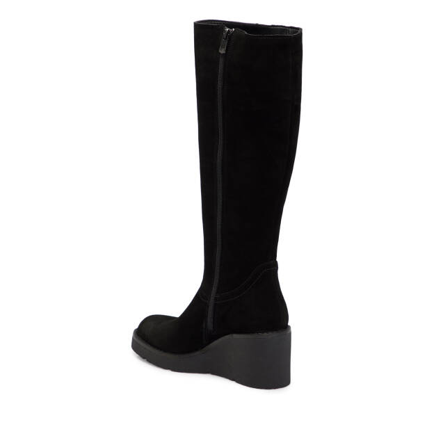 Siyah Hakiki Süet Deri Kadın Çizme - K25K1CM68330-A01 - 2