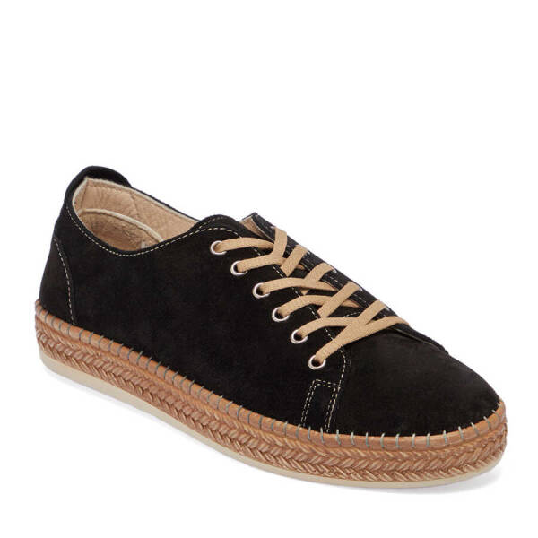Siyah Süet Deri Kadın Espadril - K24I1AY67226-A01 - 1