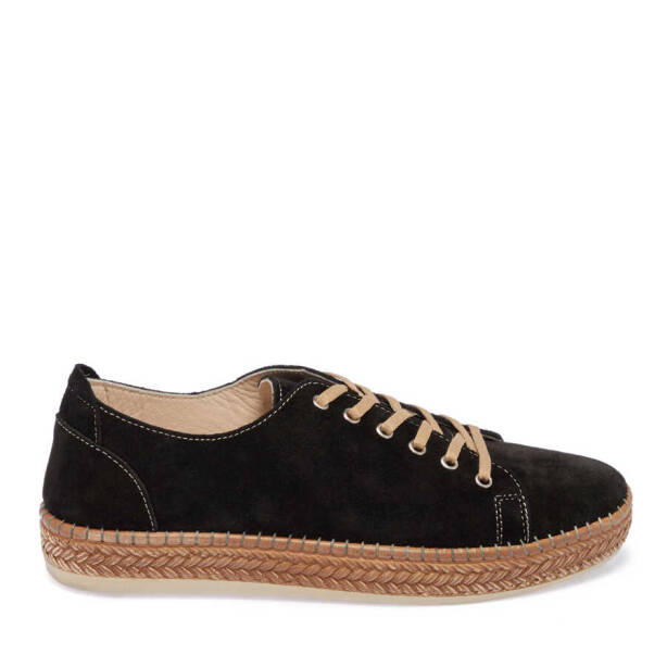 Siyah Süet Deri Kadın Espadril - K24I1AY67226-A01 - 3