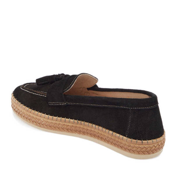 Siyah Süet Deri Kadın Espadril - K24I1AY67227-A01 - 2