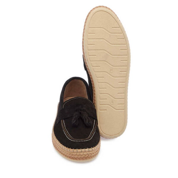Siyah Süet Deri Kadın Espadril - K24I1AY67227-A01 - 4