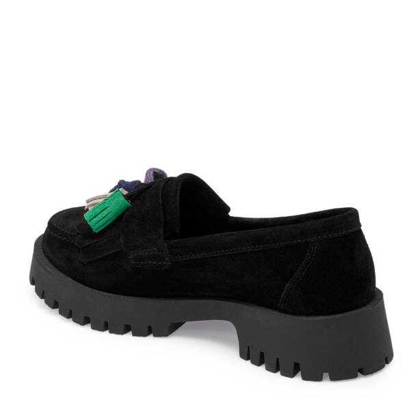 Siyah Hakiki Süet Deri Kadın Loafer - K24I1AY67078-A01 - 3