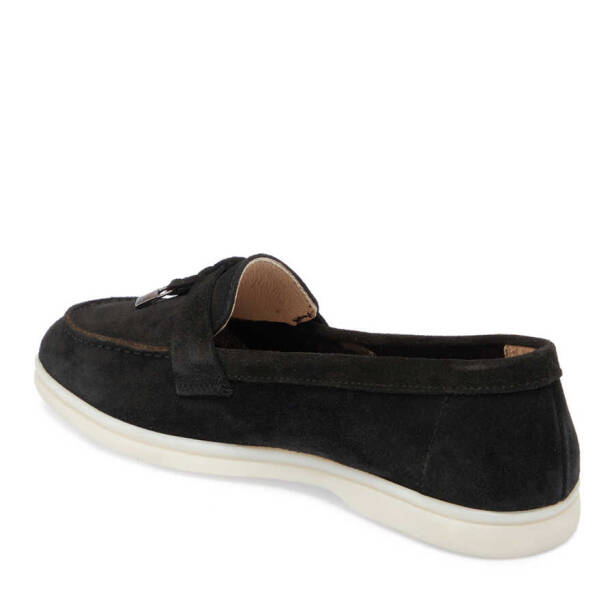 Siyah Hakiki Süet Deri Kadın Loafer - K24I1AY67092-A01 - 3