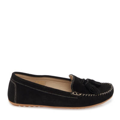  Siyah Süet Deri Kadın Loafer - K24I1AY67355-A01 - 3