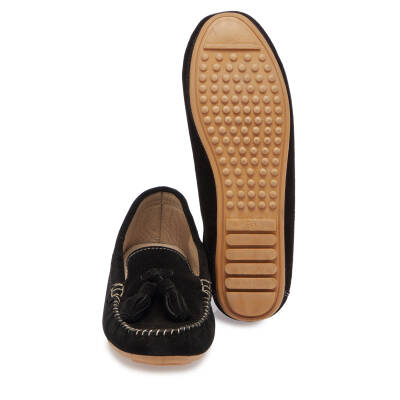  Siyah Süet Deri Kadın Loafer - K24I1AY67355-A01 - 4