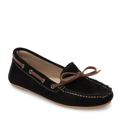 Siyah Süet Deri Kadın Loafer - K24I1AY67356-A01 - 1