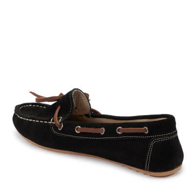 Siyah Süet Deri Kadın Loafer - K24I1AY67356-A01 - 2