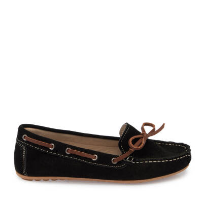 Siyah Süet Deri Kadın Loafer - K24I1AY67356-A01 - 3