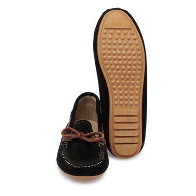 Siyah Süet Deri Kadın Loafer - K24I1AY67356-A01 - 4