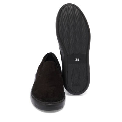 Siyah Süet Deri Kadın Loafer - K24I1AY67368-A01 - 4