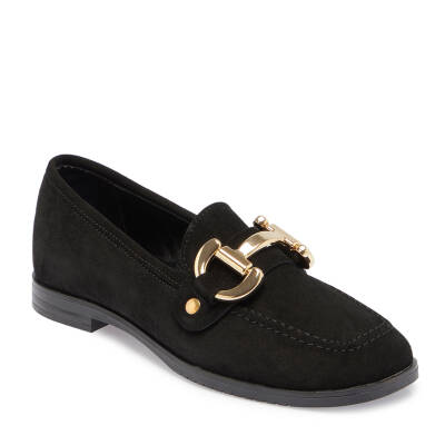  Siyah Süet Deri Kadın Loafer - K24S1AY67568-A01 