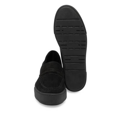 Siyah Süet Deri Kadın Loafer - K24S1AY67576-A01 - 4