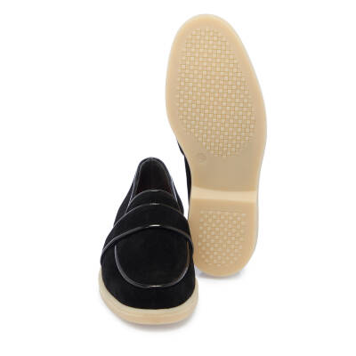 Siyah Süet Deri Kadın Loafer - K25I1AY67908-A01 - 4