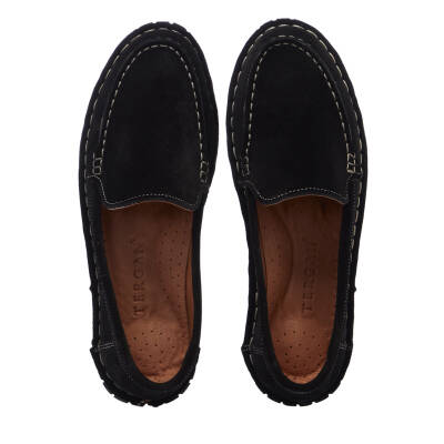  Siyah Süet Deri Kadın Loafer - K25I1AY68010-A01 - 5