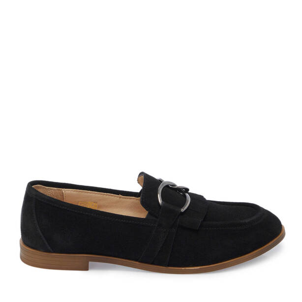 Siyah Hakiki Süet Deri Kadın Loafer - K25I1AY68020-A01 - 1