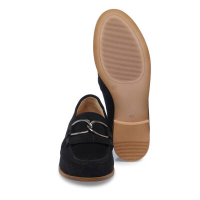 Siyah Süet Deri Kadın Loafer - K25I1AY68020-A01 - 4