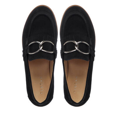 Siyah Süet Deri Kadın Loafer - K25I1AY68020-A01 - 5