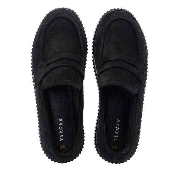 Siyah Süet Deri Kadın Loafer - K25I1AY68023-A01 - 5