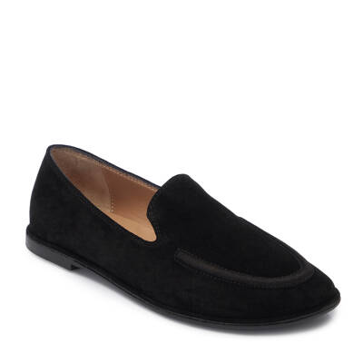  Siyah Süet Deri Kadın Loafer - K25I1AY68042-A01 