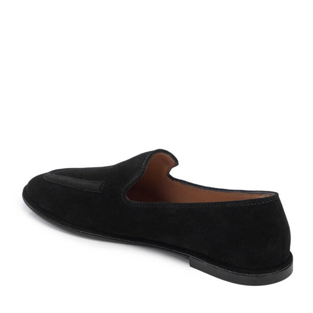 Siyah Süet Deri Kadın Loafer - K25I1AY68042-A01 - 2