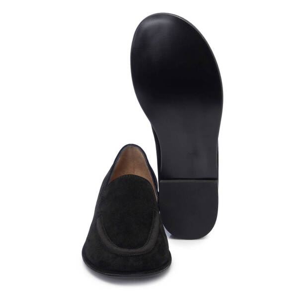 Siyah Süet Deri Kadın Loafer - K25I1AY68042-A01 - 4