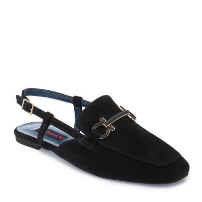 Siyah Süet Deri Kadın Loafer - K25Y1AY67913-A01 