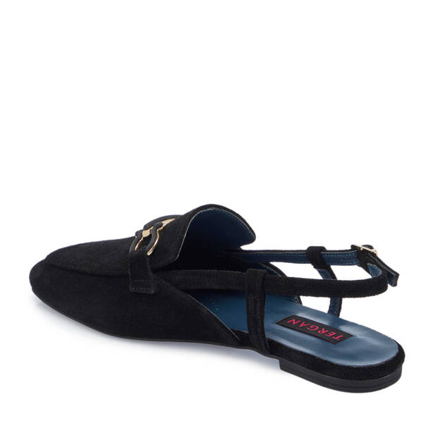 Siyah Süet Deri Kadın Loafer - K25Y1AY67913-A01 - Tergan