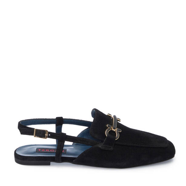 Siyah Süet Deri Kadın Loafer - K25Y1AY67913-A01 - Tergan