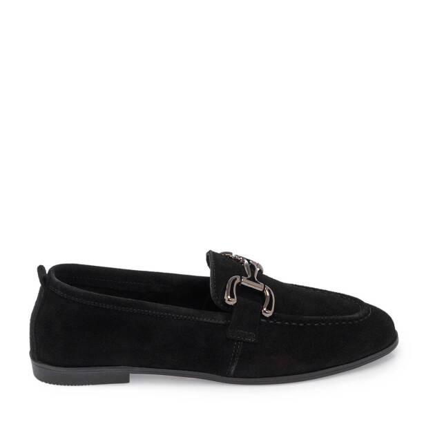 Siyah Hakiki Süet Deri Kadın Makosen - K25I1AY67849-A01 