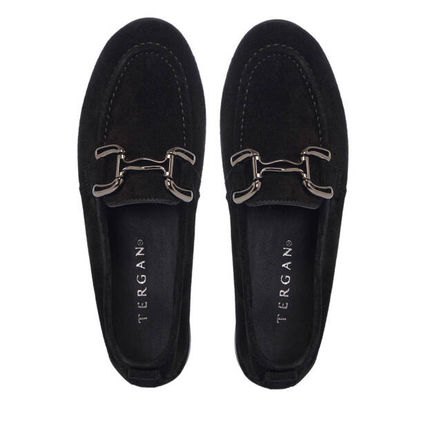 Siyah Hakiki Süet Deri Kadın Makosen - K25I1AY67849-A01 - 5