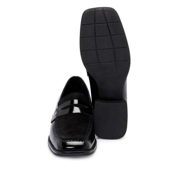 Siyah Süet Deri Kadın Makosen - K25S1AY68214-A01 - 4