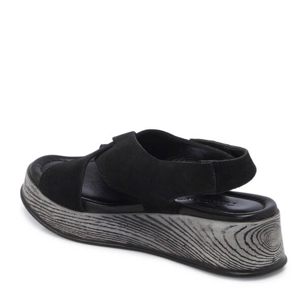 Siyah Hakiki Süet Deri Kadın Sandalet - K25Y1SN67927-A01 - 3