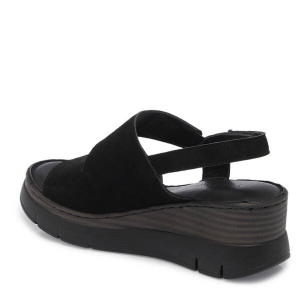 Siyah Hakiki Süet Deri Kadın Sandalet - K25Y1SN67982-A01 - 3