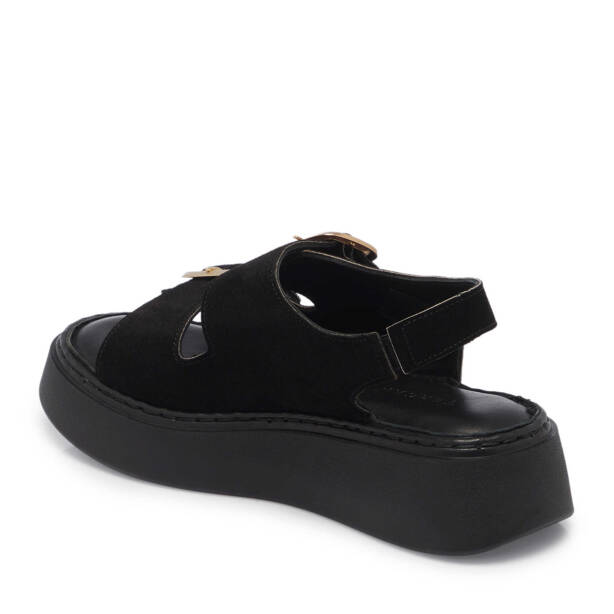 Siyah Hakiki Süet Deri Kadın Sandalet - K25Y1SN67985-A01 - 3