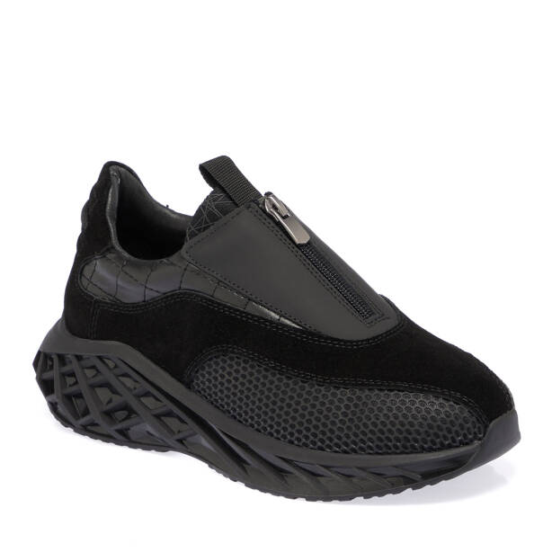 Siyah Hakiki Süet Deri Kadın Sneaker - K23I1AY66769-A01 - 1